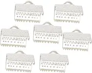 DOITOOL DIY Jewelry Accessories 1cm Plated Ribbon Ends Fastener Clasps Textured Crimp End Clamps Cord