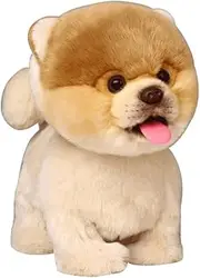 CU-MATE Plush Interactive Pomeranian Simulation Dog-Realistic Puppy Electronic Toy Dog with Walking/Barking/Wagging Tail/Talking-Like Real Robotic Present Pet Toy for Toddler Girls Boys