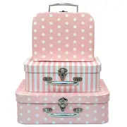 Paperboard Suitcases Set of 3 Decorative Boxes, Compatible with Barbie Storag...