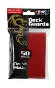 BCW Deck Guard Card Protector Sleeves - Matte Red 50 Pack