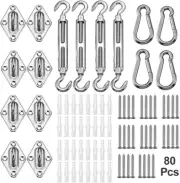 Shade Sail Hardware Kit, 6 Inch 304 Stainless Steel for Triangle & Rectangle Sun