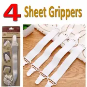Sheet Grippers Fastener 4 Clips Straps for your Bed Sheets, Tablecloth Fastener