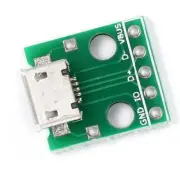 50 pcs Type B MICRO USB to 2.54mm pcb converter pinboard