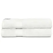2pc Algodon St. Regis 160x80cm Cotton Bathroom Body/Bath Sheet/Towel Pack White
