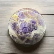 Natural 90mm Dream Amethyst Quartz Sphere Crystal Reiki Healing Decor Gift 2lbs