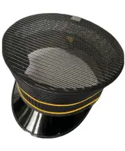 RAILROAD CONDUCTOR HAT, 7 1/2, BRAND NEW, BLACK, ALL MESH.