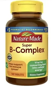 Nature Made Super B-Complex w Vitamin C 140 Ct Tablets Ex 1/2026+~SEALED~energy