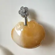 Natural Indian Aventurine Apple Pendant with 925 Silver Bail