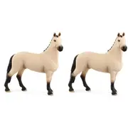 2x Schleich 4.7'' Hannoverian Gelding Dun Animal Action Figure Kids Toy RD 5-12y