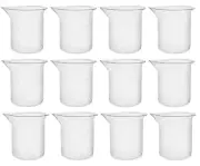 Eisco Labs 25ml Polypropylene Plastic Beakers, Raised Graduations - 12 Pack