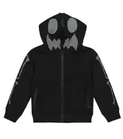 [Stella McCartney Kids] Stella McCartney Kids Skeleton cotton jersey hoodie Y 4 black