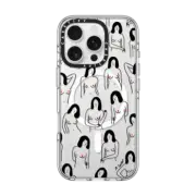 iPhone 16 Pro Clear Case MagSafe Compatible Red Tits
