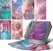 Powerful Romantic Love Oracle Cards, Oracle Cards Deck with Meanings on Them, Soulmates and Twin Flames Oracle Tarot Cards for Beginner, Love Relationships
