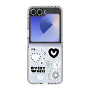 Galaxy Z Flip6 Clear Case LOVE STICKER 01