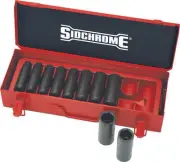 Sidchrome 10pce 1/2" Drive Imperial AF Long Impact Socket Set TorquePlus XS410LT