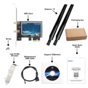 PCI-E WiFi Wireless Card Dual Band Desktop Network Card Bluetooth PCIe Adpater