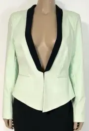 Bardot Luxe Tux Blazer In Mint With Black Trim Size 8 NWT