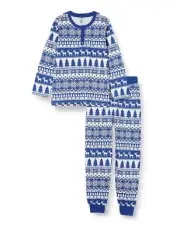 Mon P'Tit Dodo Boys Christmas Pyjama Set Bg.Klaus.Py3, Blue/White, 4 Years
