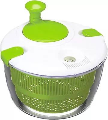 Salad Spinner, 5L Vegetable Washer Dryer Drainer Strainer With Bowl & Colander,