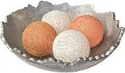 Dakik Silver Moon Decorative Metal Torn Hammered Asymmetrical Centerpiece Bowl with Pointed Edges