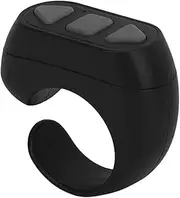 TikTok Remote Control App Page Turner, Remote Scroll Ring Clicker for Bluetooth, for iOS, for Android, for Selfie Device Remote Shutter Selfie Button (Black)