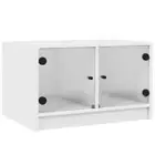 Coffee Table with Glass Doors Sofa Lounge Lamp Side Storage White 68x50x42cm