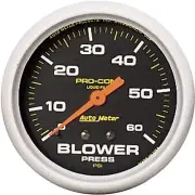 Auto Meter Gauge Pro-Comp Blower Pressure 2 5/8 in. 60psi Liquid Filled Mechanic