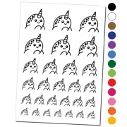 Peeking Narwhal Temporary Tattoo Water Resistant Fake Body Art Set Collection
