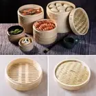 Dimsum Cooking Bamboo Steamer with Lid Basket Bamboo Steamer Kitchen
