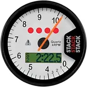 Stack ST700SR-04105 Street Race Black 0-4-10.5k RPM Dash Tachometer with Speed Sensor