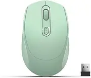 Wireless Mouse for Laptop, 2.4G Wireless Ergonomic Optical Cordless Mobile Office Computer Mice with Nano USB Receiver, 3 Adjustable DPI for PC, Notebook, Desktop - Green