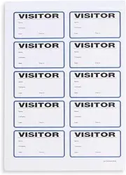 Blue Summit Supplies Visitor Badge Log Book with Duplicate Record, School Visitor Stickers, Guest Badge Book, Visitor Log Book, 250 Stickers Pack
