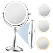 Vanity Mirror with Lights 7" Rechargeable 1x/10x Lighted Makeup Mirror
