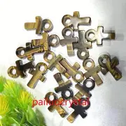 1.1" Wholesale Natural Tiger's eye jasper Anka Quartz Crystal Skull Pendant 50pc