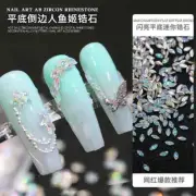 50Pcs Top Sparkle Mini Chamfered Mermaid Zircon Colorful Blue Flatback Diamond