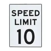 Sandleford 450 x 600mm 10km Speed Limit Plastic Sign