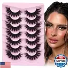 Mink Lashes Fluffy False Eyelashes 8D 19MM Strip Lashes Wispy D Curvature Fak