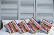 Abstract Pillow Cushion Cover Pack of 4, Rainbow Colored Expressionist Work