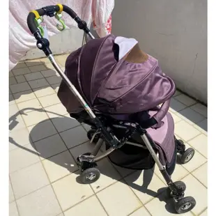 二手 Aprica 雙向嬰幼兒手推車Laura 700(魅力紫) 送黃色小鴨兒童手推車雨衣罩