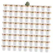 72 pcs Small Mini White&Gold Clay Pots, 2.5'' Terracotta Pot Clay White&gold