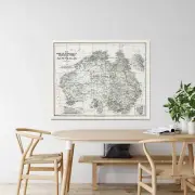 Ethnographic Map of Australian Aboriginal Tribes Indigenous Decor Poster Print
