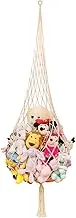 Novel Stuffed animal Net or Hammock Macrame Plush Toy Display- One Hook Only! Convenient for Corners, Walls and Ceiling Hanging Net, Teddy Net Storage Hammock
