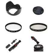 SA10 67mm Camera Bundle Lens Hood Cap UV CPL Filter Brush Set For Rokinon Lens