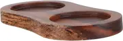 LIGIGWASH 2-Slot Grinder Holder Wooden Condiment Stand Storage Rack Countertop Grinder Base Wooden Tray