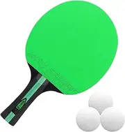 Table Tennis Racket, Pong Paddle, Table Tennis Paddle | Professional Table Tennis Paddle with Long Rubber Coating Handle, Sturdy Pong Racquet for Beginner, Intermediate, Master Player