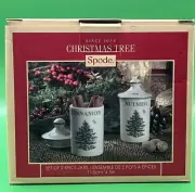Spode Christmas Tree Spice Jars 4.5" Cinnamon & Nutmeg | Set of 2