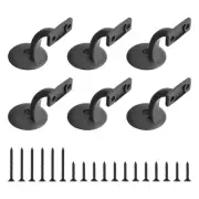 6 Pcs Anti-Rust Hand Rail Bracket Stairway Railing Bracket, Matte Black