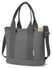 [WOOMADA] Tote Bag For Women, Canvas Tote Bag with Zipper, Women Shoulder Bag, Crossbody Bag for Work, Travel