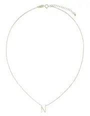 [Mocha] Elly Lou Timeless Initial N Necklace in Silver