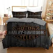 Harley Wood Grain Quilt Doona Duvet Cover Pillow Case Set King, 2 Pillow Cases